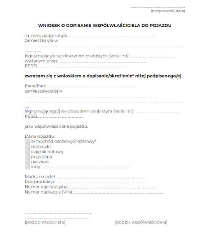 Współwłasność samochodu procedury